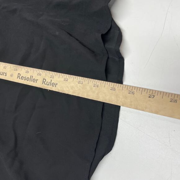 Mystree Top Womens Small Black Velvet Floral Tiered Open Sleeve Blouse‎ - Picture 7 of 8